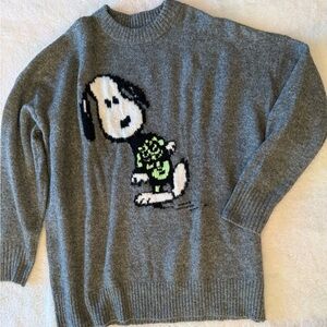 American Eagle Outfitters Gray Halloween Snoopy Sweater Oversized M Medium